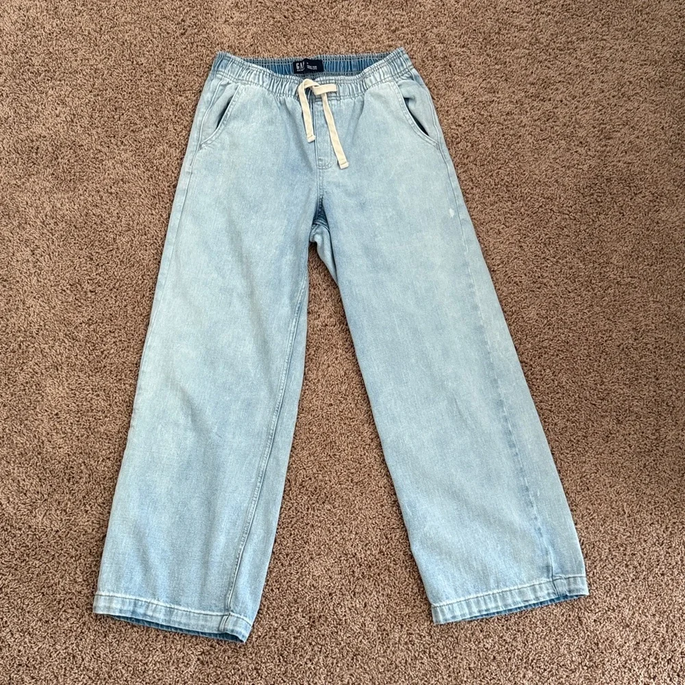 GAP high rise wide leg drawstring jeans - Picture 6 of 8